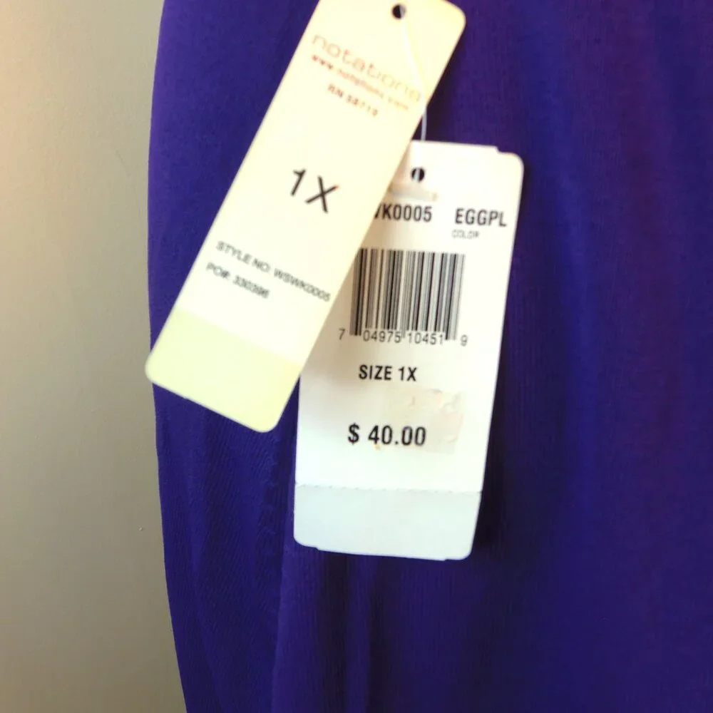Plus 1X Pull On‎ Plus Purple Skirt w/Ruffle Hem Bold Business Celebration